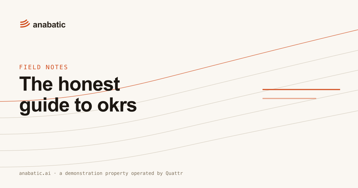 The honest guide to okrs — Anabatic, field notes