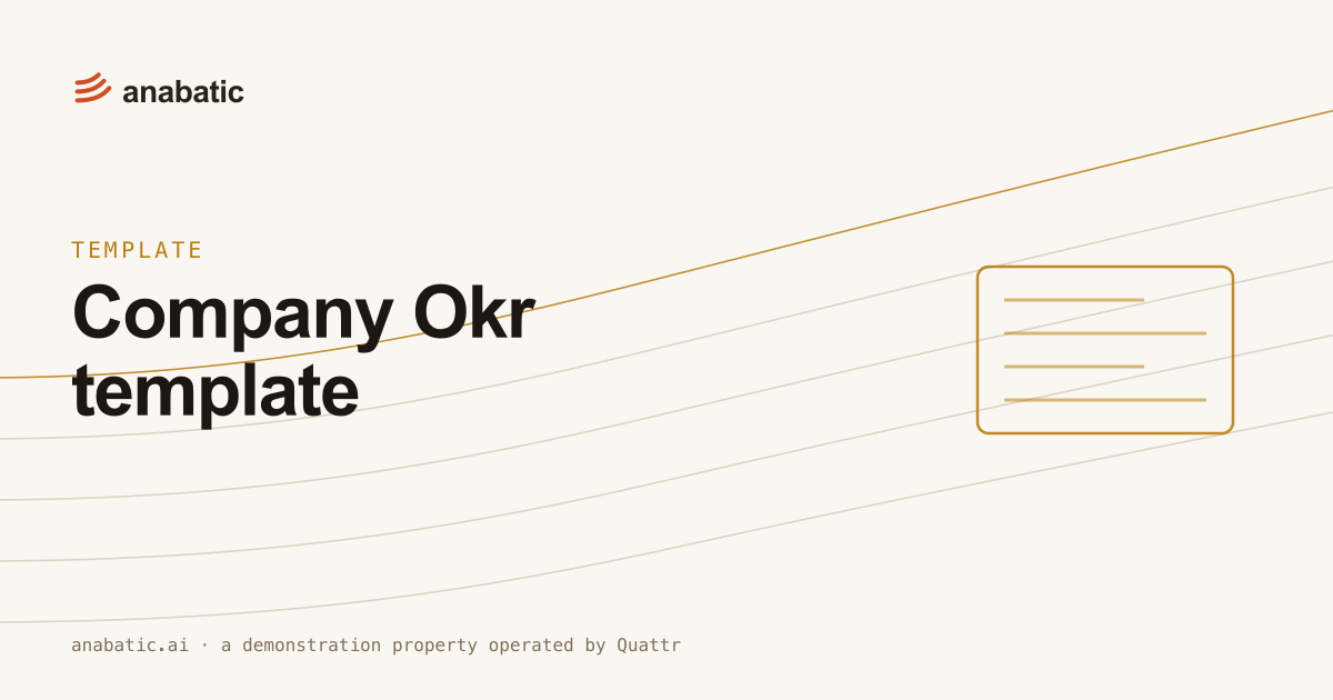 Company Okr template — Anabatic, template