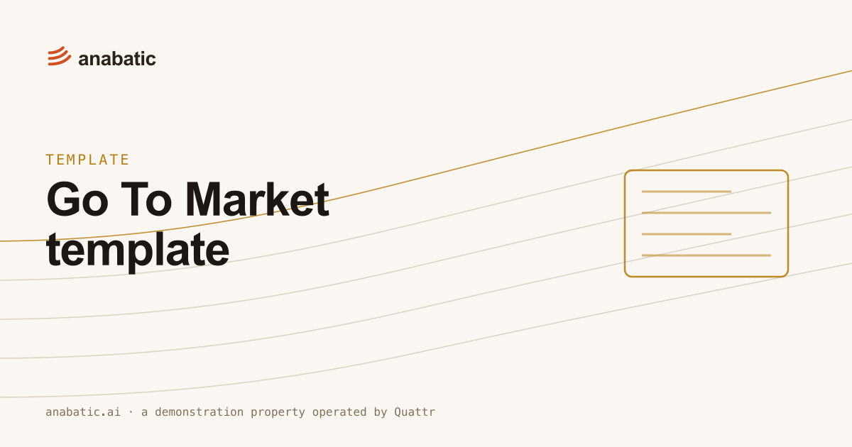 Go To Market template — Anabatic, template