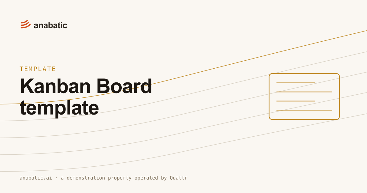 Kanban Board template — Anabatic, template