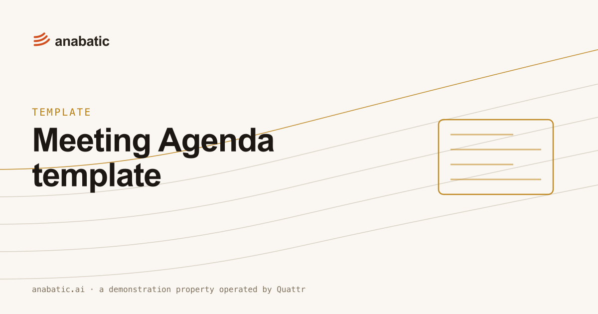 Meeting Agenda template — Anabatic, template
