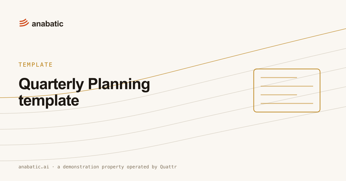 Quarterly Planning template — Anabatic, template