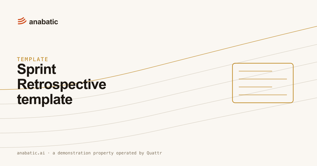 Sprint Retrospective template — Anabatic, template